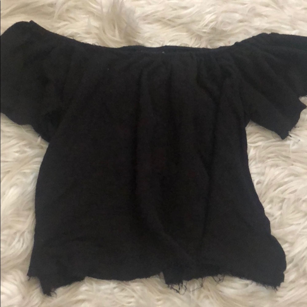 Off the shoulder black blouse